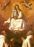 Francisco de Zurbaran the virgin of mercy with two mercedarians oil on canvas